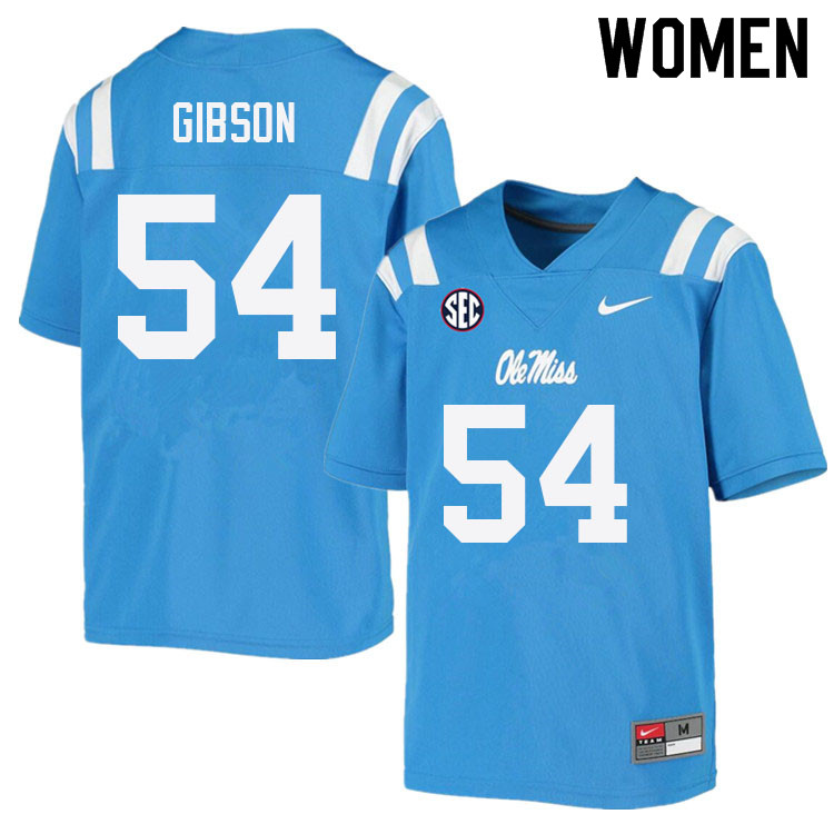 Carter Gibson Ole Miss Rebels NCAA Women's Powder Blue #54 Stitched Limited College Football Jersey KST2558MU